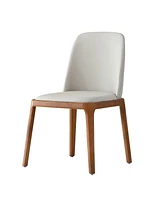 Dining Chairs Set of 2, Modern Pu Leather Dining wooden Legs for Living Kitchen Dining Room gray (Set of 2)