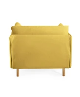 39" Modern Upholstered Accent Chair with Soft Cushions, Sleek Armrest Design and Sturdy Wooden Legs, Cozy Seating for Living Room, Bedroom, or Of