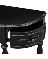 52''Modern and Contemporary Curved Console Table Sofa Table Entryway Table for Hallway Living Room with 4 Drawers and 1 Shelf