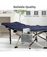 Slickblue Folding Camping Cot with Detachable Mattress Portable Sleeping Bed for Outdoor Comfort