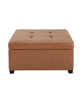 Streamdale Furniture Carlsbad Pu Storage Ottoman