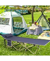 Slickblue Folding Camping Bed Outdoor Portable Cot for Sleeping, Hiking, and Travel with Bag & Pillow, 260 lbs Capacity