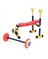 Fun & Fitness For Kids Children's Exercise Equipment Weight Lifting Bench Set