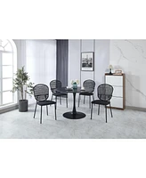 1+4,5pieces dining set, Table metal leg Mid-century Dining Table for 4-6 people With Mdf Table Top, Pedestal Dining Table, End Table Leisure Coffee Ta