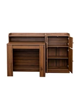 Modern Extendable Dining Table with Storage
