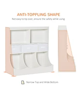 Kids Bookcase, Toy Storage Organizer Cabinet, Children Display Bookshelf with Drawers for Toys, Clothes, Books, White