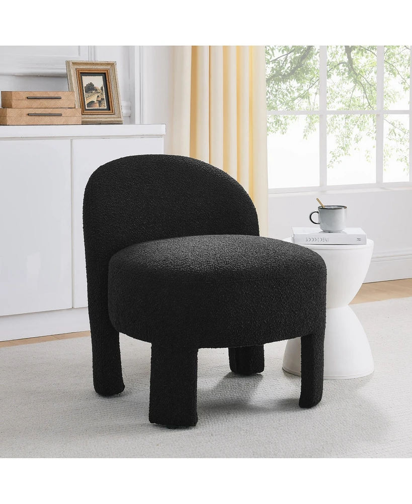 Streamdale Furniture Hoop gauze lounge chair with soft cushion and backrest, need to be assembled, suitable for living room/bedroom/dining room