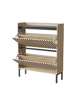 Streamdale Furniture 2 Flip Shoe Cabinet,Multi-layer shoe rack,Modern Minimalist,storage cabinet, for entryway