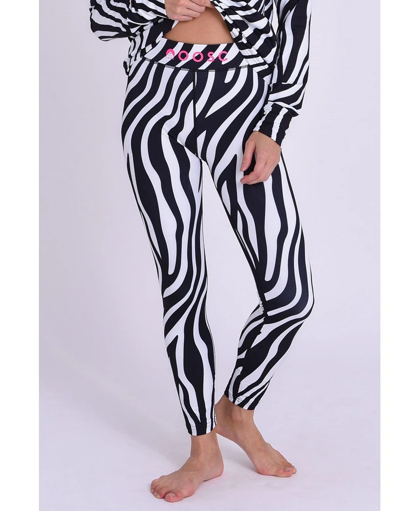 Oosc Women's Baselayer Leggings - Hotel California Zebra Print