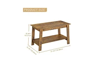 gaomon Coffee Table, 31.49'' Small Living Room Tables, 2-Tier Rustic Coffee Table for Living Room, Modern Farmhouse Style Rectangular Wood Table for O
