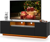 Wlive Tv Stand for 65 Inch Modern Entertainment Center with Led 58" Console Storage Cabinet Stands Living Room