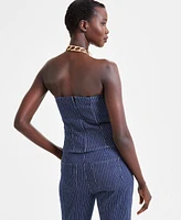 I.n.c. International Concepts Women's Pinstriped Corset Top, Exclusively at Macy's