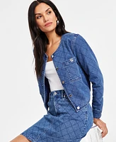 I.n.c. International Concepts Women's Quilted Denim Jacket, Exclusively at Macy's