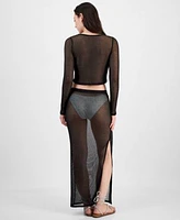 Miken Juniors Metallic Mesh Cover Up Top Metallic Mesh Skirt Cover Up Exclusively At Macys