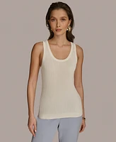 Donna Karan New York Women's Scoop Neck Rib Knit Tank Top