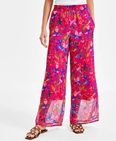 I.n.c. International Concepts Women's Floral-Print Wide-Leg Pull-On Pants, Exclusively at Macy's