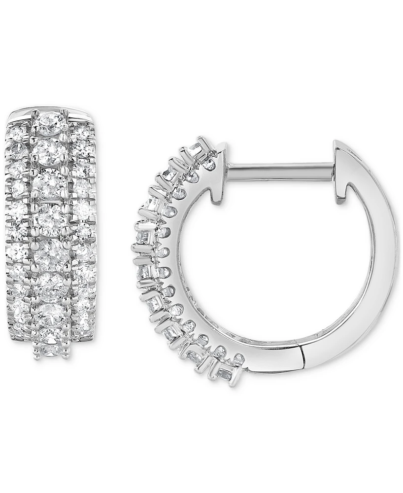 Diamond Hoop Earrings (1 ct. t.w.) in 14k White Gold