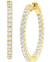 Diamond In & Out Hoop Earrings (2 ct. t.w.) in 14k Gold