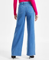 I.n.c. International Concepts Women's Wide-Leg Rhinestone Denim Jeans, Exclusively at Macy's