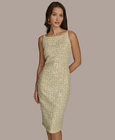 Donna Karan New York Women's Square-Neck Sequin Sheath Dress