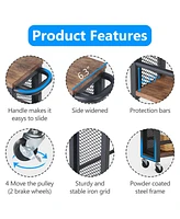 Tribesigns 4-Tier Narrow Rolling Carts with Wheels and Handle,Slim Storage Cart