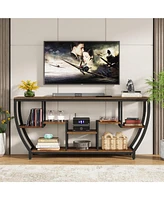 Tribesigns Rustic Console Table with Storage and Shelves,70.9 Inch Long Industrial Entryway Tv Stand