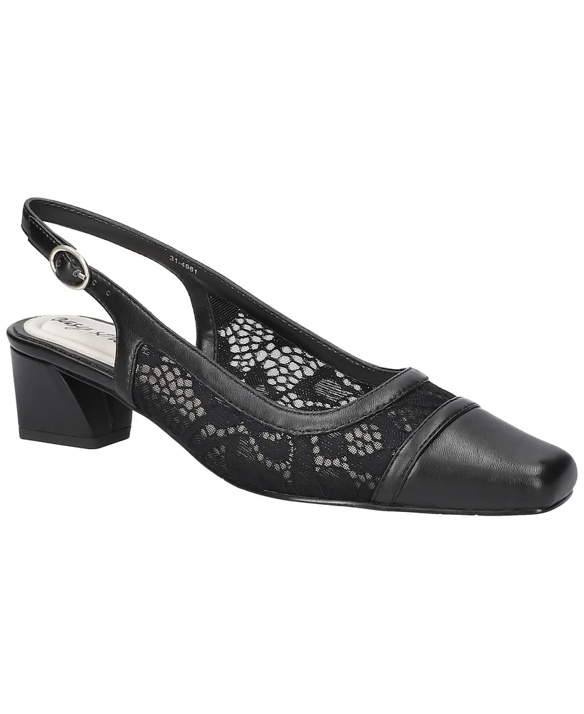 Easy Street Women's Fortune Square Toe Slingback Pumps