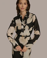 Donna Karan New York Women's Floral-Print Shirtdress