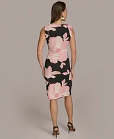 Donna Karan New York Petite Floral-Print Ruched Sheath Dress