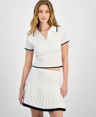 Freshman Juniors' Pleated Pull-On Sweater Skirt