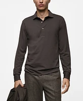 Mango Men's Stretch-Wool Polo Shirt