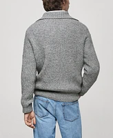 Mango Men's Braided Polo-Neck Sweater