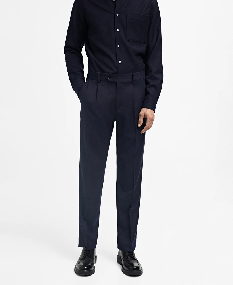 Mango Men's Virgin Wool Slim-Fit Suit Pants