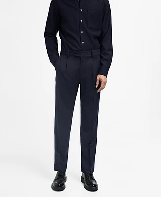 Mango Men's Virgin Wool Slim-Fit Suit Pants