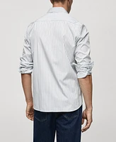 Mango Men's Slim-Fit Striped Cotton Shirt