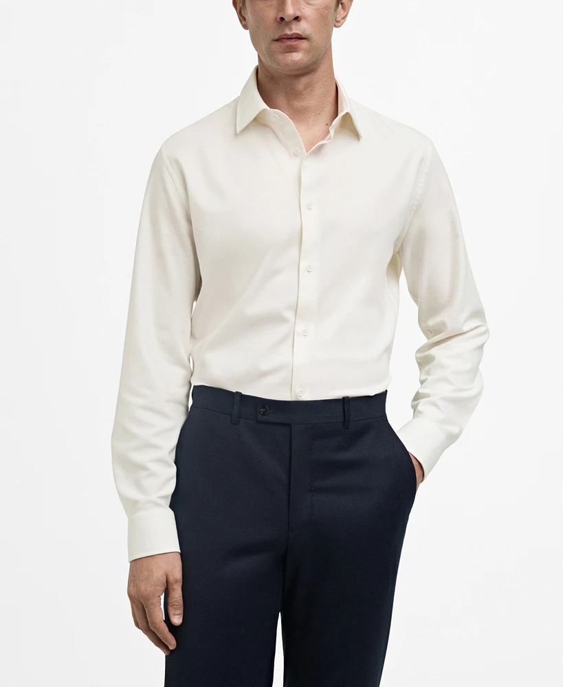 Mango Men's Slim-Fit Cotton Cashmere Shirt