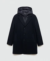 Mango Men's Hooded Wool Coat