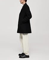 Mango Men's Regular-Fit Quilted Wool-Blend Coat