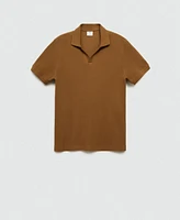 Mango Men's Fine Rib-Knit Polo Shirt