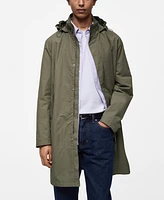 Mango Men's Water-Repellent Hooded Parka