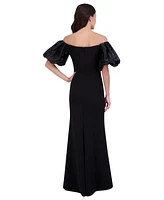 Eliza J Women's Off-The-Shoulder Organza Puff-Sleeve Gown