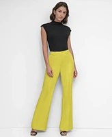 Dkny Petite Pintuck Flare-Leg Pants