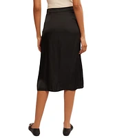 Free People Women's Analise Satin Button-Front Midi Skirt