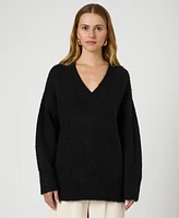 French Connection Women's Fluffy-Knit V-Neck Sweater