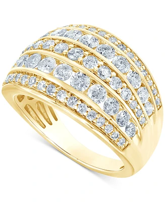 Diamond Multi Row Band (2 ct. t.w.) in 14k Yellow Gold