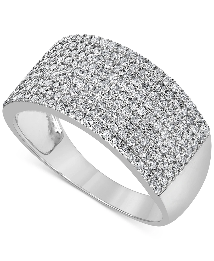 Diamond Multirow Statement Ring (1 ct. t.w.) in 14k White Gold