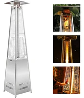 Slickblue Standing 42000 Btu Pyramid Patio Heater - Propane with Stainless Steel Burner and Wheels