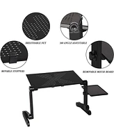 Slickblue Foldable Adjustable Portable Laptop Table Stand with Mouse Pad