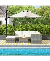 Outsunny 7 Pieces Sectional Wicker Patio Furniture w/ Cushions,