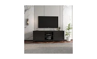 Slickblue Tv Stand Storage Media Console Entertainment Center with Doors for Stylish Organization